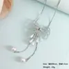 Cadena de Suéter Simple con Colgante de Perla Collar Largo Nicho Versátil Cadena Hueso de Serpiente Accesorios para Ropa Venta al por Mayor