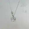Collar Colgante Combinación de Gatos S925 Plata de Ley Zirconia para Mujer, Cadena Exquisita de Clavícula de Nicho, Estilo de Lujo Ligero de Moda