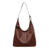 Bolso de Hombro Grande de Estilo Coreano Retro de Moda Bolso de Axila Tejido Simple de Moda Bolso Versátil Casual de Alta Calidad para el Trabajo