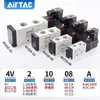 Válvula Solenoide Airtac/4V110/4V210/4V310/4V410/4V220 Válvula Solenoide de Cinco Vías de Dos Posiciones Reversible
