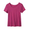Camiseta de manga corta acanalada con cuello en U para mujer, nuevo estilo verano 2026, corte ajustado, diseño holgado, top versátil, camiseta básica