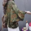 Ropa de Mujer de Algodón y Lino 2026 Primavera Nuevo Estilo Étnico Vintage Top Desgastado con Estampado, Chaqueta Pequeña Versátil y Elegante