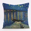 Funda de Almohada Pintura al Óleo Vintage Estilo Europeo Pastoral Van Gogh Cojín Decorativo Creativo para Sala de Estar Sofá Cojín Lumbar Respaldo de Cama