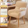 Cadeira de Maquiagem Uso Doméstico Quarto de Menina Penteadeira Banqueta Camarim Estilo Creme de Alta Qualidade Encosto Giratório Cadeira de Manicure
