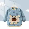 Mono de bebé de otoño e invierno para niños, antisuciedad y antidesgaste, mono de terciopelo de cristal para niños, impermeable, babero para comer para bebés