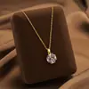 Comercio Exterior de Amazon Venta Caliente Collar de Acero de Titanio Temperamento Femenino Circonita Microincrustada Personalidad Cadena para Clavícula de Alto Sentido Colección Joyería