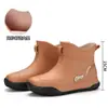 Botas de Lluvia Impermeables Resistentes al Desgaste de Caña Media con Forro de Terciopelo Cálido Antideslizantes para Mujer Zapatos de Suela de Goma Zapatos de Goma Zapatos de Agua Zapatos de Lluvia