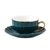 Xícara de chá preto britânica de baixa queima pintada de dourado, xícara e pires de café de cerâmica estilo europeu, presente para chá da tarde, escritório