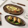 Plato de Fruta de Madera Maciza Transfronterizo, Plato de Postre de Madera de Lujo Ligero, Bandeja de Té de Alta Estética, Bandeja de Té Seco Comercial, Bandeja de Almacenamiento