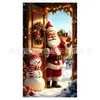 Variedad Transfronteriza de Estilos Atmósfera Navideña Fondo Porche Festivo Decoración del Hogar Decoraciones para Colgar en la Pared Colgantes Navideños para Puerta