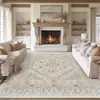Alfombra de piso lavable de imitación cachemir persa vintage transfronteriza de Amazon para sala de estar y sofá, alfombra de tamaño completo hipoalergénica y duradera