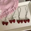 Ano Novo Vermelho Angorá Tridimensional Estilo Princesa Laço Pequeno Corda de Chave Pingente para Mochila Escolar Acessórios Pingente para Celular