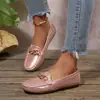 Comercio Exterior Tallas Grandes Otoño 2026 Nueva Moda Casual para Mujer Ropa Exterior Estilo Europeo Americano Mocasines Slip-on Zapatos Bean