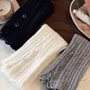26 calentadores de calcetín de punto cálido con puño y abertura en la pantorrilla, de color sólido con rayas verticales estilo japonés para adelgazar, para mujer, otoño e invierno
