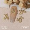 Arte de uñas Cyber Celebrous Love, joyería de aleación, conejo, metal, lazo siamán, decoración de uñas de oso tridimensional japonés.