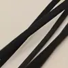 Accesorios para correas de hombro: elástico plano redondo de spandex de 5 mm en blanco y negro (disponible en stock), elástico de 3 mm de alta elasticidad y núcleo de aceite fino.