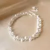 Pulsera de Perlas Redondas Plateadas para Mujer 2026 Nuevo Estilo Joyería Lujo Ligero Nicho Exquisita Pulsera de Gama Alta para Mejores Amigas