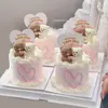 214 Decoraciones para Pastel de Oso en Forma de Corazón para el Día de San Valentín Topper Acrílico de Corazón para Confesión de Pareja