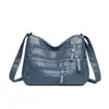 Bolso de Mujer de Comercio Exterior 2025 Nuevo Estilo Lavado Piel Suave Bolso Cruzado Doble Capa Gran Capacidad Bolso de Hombro Bolso Cuadrado Pequeño para Mujer