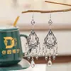 Brincos Longos Estilo Chinês Margarida Chuva Fumegante Cravejados com Diamantes Brincos em Forma de Gota Estilo Europeu e Americano Brincos Vintage Atacado
