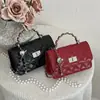 Bolso de nicho estilo coreano con cierre de cadena, nuevo bolso de hombro de moda con estampado de diamantes, versátil y elegante para ir al trabajo, bolso cruzado cuadrado pequeño