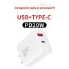 Carregador Rápido Pd20W Cabeça de Carregamento para Celular Multi-Porta Pd Qc Adequado para Huawei Xiaomi Samsung Cabeça de Carregamento Rápido Portátil