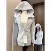 Chamarra sudadera ajustada de principios de otoño para mujer, entallada a la cintura, adecuada para primavera y otoño, con diseño de hombros normales, corta, ajustada, delgada, estilo coreano BM