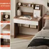 Mesa e Estante Pequenas para Apartamento Combinadas, Gabinete de Mesa Integrado para Quarto, Mesa de Computador Branca e Estante Combinadas para Estudante em Casa