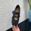 Zapatos Mary Jane Grises de Lunares Retro Franceses para Mujer 2026 Otoño Nuevas Llegadas Zapatos Planos que Aumentan la Altura Corte Bajo Zapatos Individuales