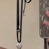 Gargantilla con lazo de cinta rosa de amor para mujer, collar de ballet francés, cadena de clavícula, dulce y genial cadena de cuello de especias a la moda