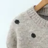 Ropa de mujer al por mayor transfronteriza 2026 otoño nuevo diseño nicho versátil moda suéter de punto jacquard de lunares