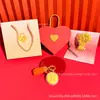 Llavero de Galleta Feliz para Recién Casados de Oro Puro Ramo de Flores Creativo Set de Regalo para San Valentín y el Día de San Valentín Chino Personalizado al por Mayor