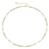 Peridoto, Jade de Montaña Nuevo, Collar de Perlas de Agua Dulce AK, Joyería de Lujo Ligero, Cadena Versátil Elegante Vintage para Clavícula de Nicho