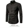 Camisas de Manga Larga para Hombre de Primavera y Otoño Casuales de Color Sólido Camisas Exteriores Sueltas para Hombre Tallas Grandes