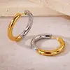 Pendientes de Aro Lisos Clásicos Más Vendidos 4.0 de Acero de Titanio, No se Desvanecen, Pendientes de Moda y Sencillos para Mujer, Pendientes Redondos de Bloqueo de Color de Gama Alta