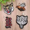Parches Bordados Punk Bestia al por Mayor, Parches de Tigre, Lobo, Avispa, Serpiente, Decoración para Ropa, Parches para Reparar Agujeros