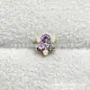 Pendientes de Flor de Tres Pétalos de Aleación de Titanio Astmf-136 Zirconio G23 Titanio Nuevos Pendientes de Labio de Flor de Tres Pétalos Joyería Cabeza