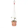 Cuerda de Algodón Tejida a Mano Estilo Bohemio Maceta para Plantas y Flores Cesta Colgante Bolsa de Red Cuerda para Colgar Colgante de Pared Cuerda para Colgar