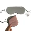 Máscara de Ojos Bloqueadora de Doble Cara Especial para Dormir de Seda de Hielo Transpirable con Colgante para las Orejas para Descanso del Almuerzo para Aliviar la Fatiga y Máscara de Ojos Cómoda