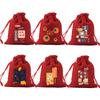 Bolsa de lino roja con cordón en stock palabras hermosas bolsa de la suerte para estudiantes en examen de admisión a la universidad bolsa de embalaje para regalo bolsa para dulces venta al por mayor