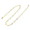 Corrente de Pulseira e Colar com Clipe de Papel Banhado a Ouro Real em Aço Titânio Europeu e Americano Corrente de Clavícula Simples Versátil da Moda Corrente para Joias DIY