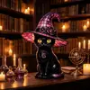 Lámparas de Sombrero de Bruja Resina Gótico Noche de Halloween Lámpara de Sombrero de Gato Bruja Adorno