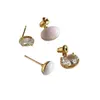 Novos Brincos da Moda com Pérolas Ovais, Design de Alto Padrão, Estilo de Uso Três Vias, Estilo Retrô Francês, Elegante e Chique