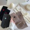 Calcetines Ins Sencillos de Primavera y Otoño para Mujer Coreanos Talón AB Carta de Amor Bordados Calcetines de Tubo Medio Blancos Apilados