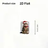 Gorro de Navidad Gato Atigrado Imagen 2D Acrílico Protector de Cable de Datos, Antirotura, Tipo-C Datos de Teléfono Móvil