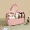 Bolsa de Cosméticos Transparente à Prova d'Água de PVC de Grande Capacidade para Mulheres, Bolsa de Viagem Portátil Super Popular Estilo Ins, Necessaire de Mão, Bolsa de Armazenamento