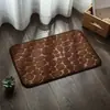 Tapete de porta de cor sólida em veludo coral com relevo de pedra, tapete de chão absorvente para banheiro, tapete de carpete para corredor doméstico, varanda