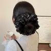 Goma para el pelo de encaje floral de cuatro capas Melard Estilo retro coreano para coleta baja Accesorio de pelo para moño elegante