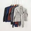 Chal de punto de color liso para mujer, mezcla de seda y lana, capa grande en forma de T para primavera y otoño, para habitaciones con aire acondicionado, chal pequeño gris claro