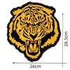 Parche de Tela Bordado de Cabeza de Tigre Agresiva Parche Decorativo Grande de Moda para Espalda de Abrigo Flor de Subsidio para Reparación de Agujeros de Animales